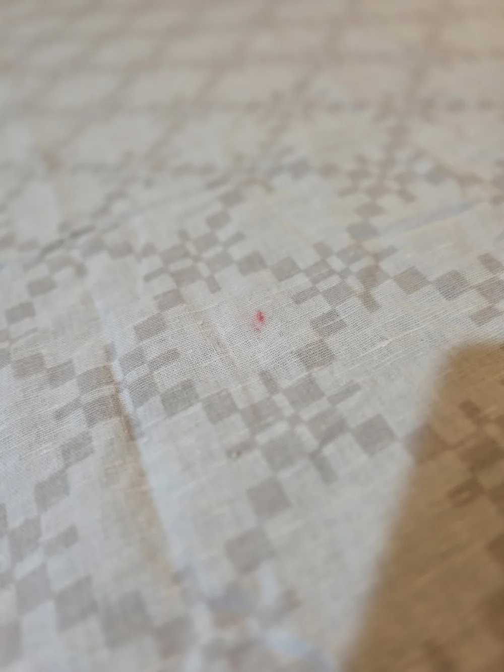Vintage White Tablecloth with Yellow Pink And Brown Cottage Core Print